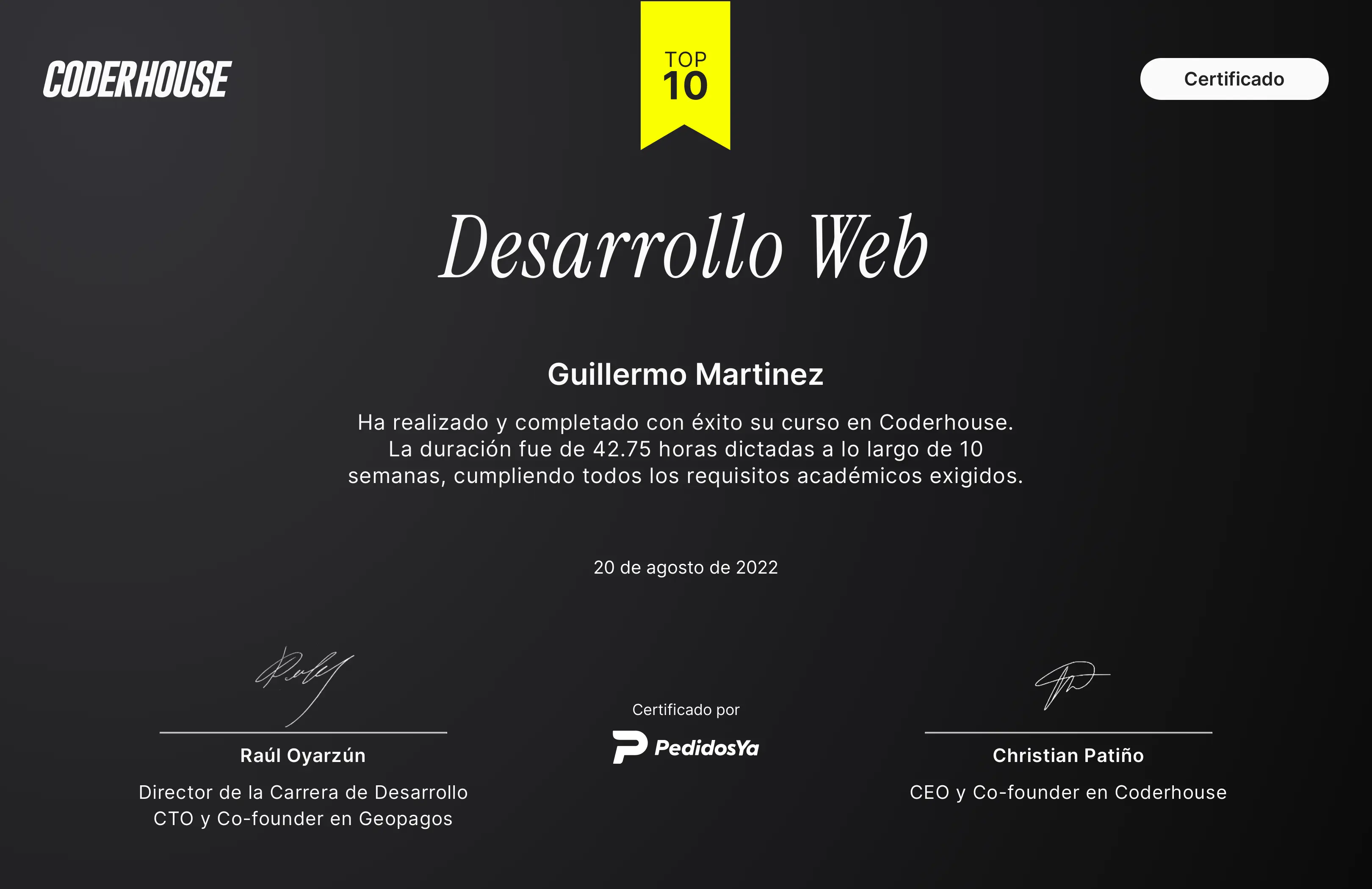 Certificado Full Stack