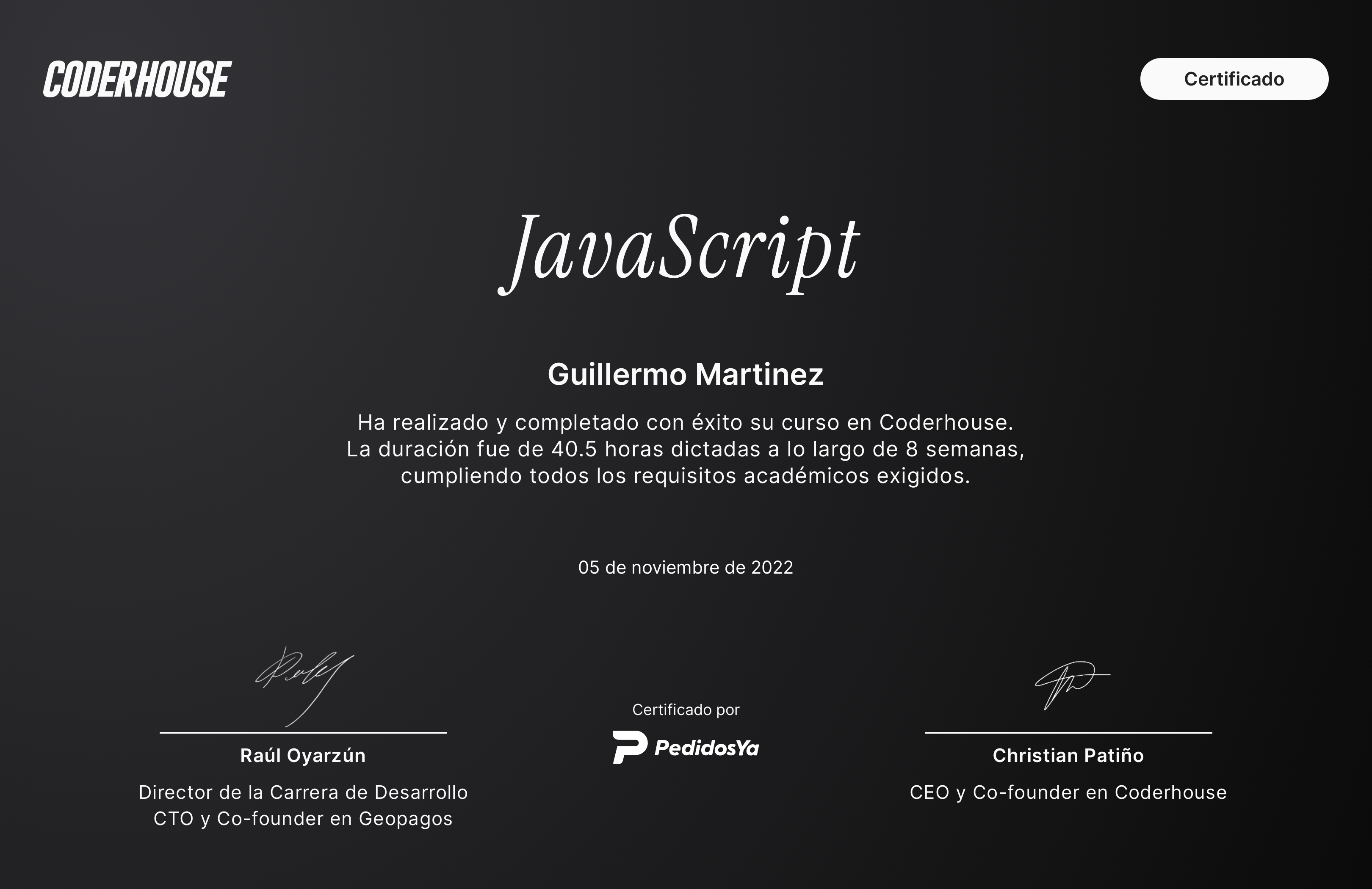 Certificado Full Stack