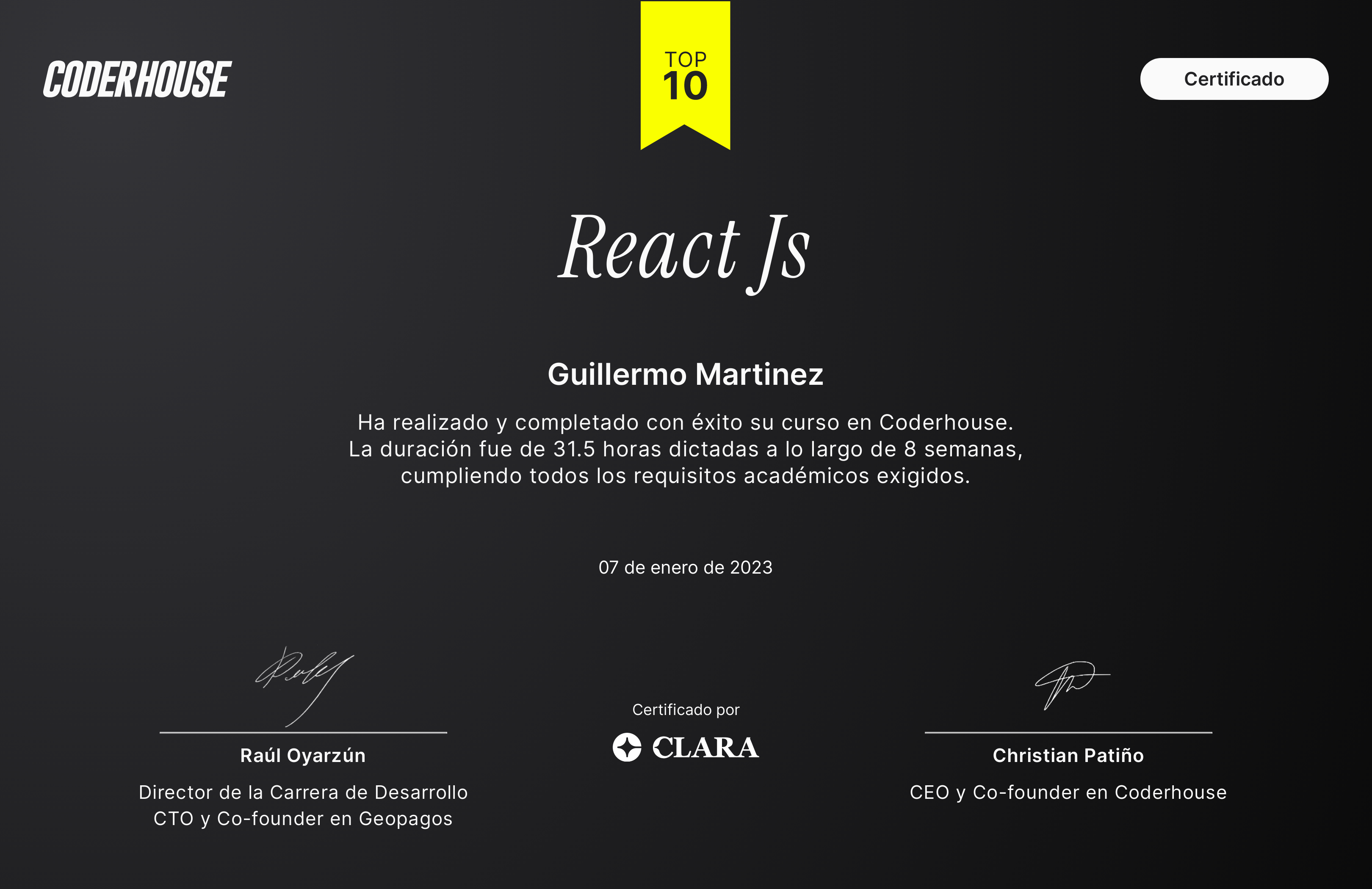 Certificado Full Stack
