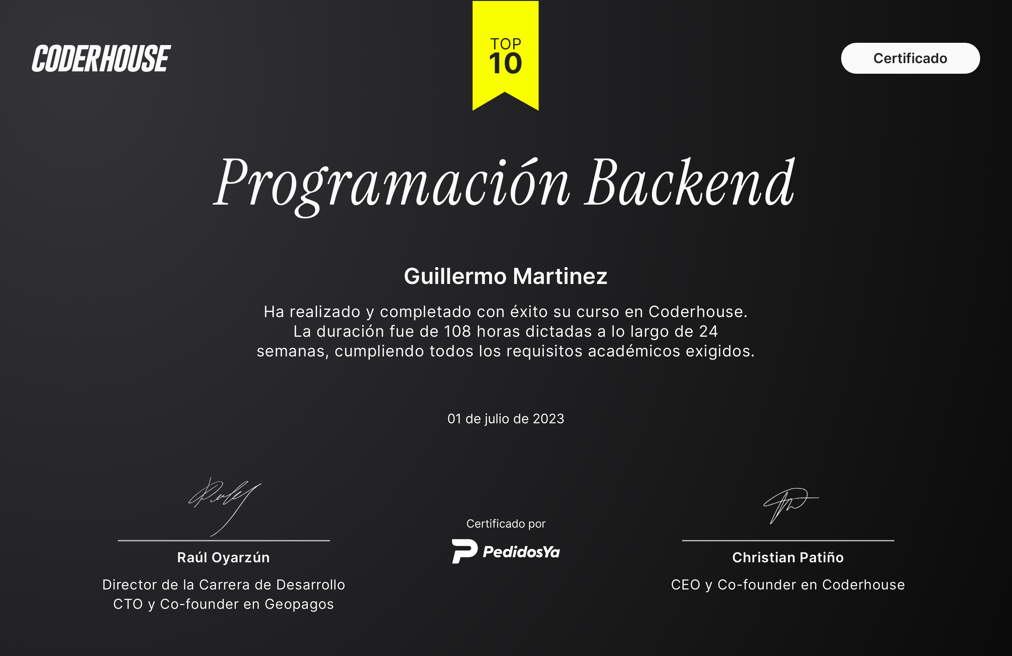 Certificado Full Stack