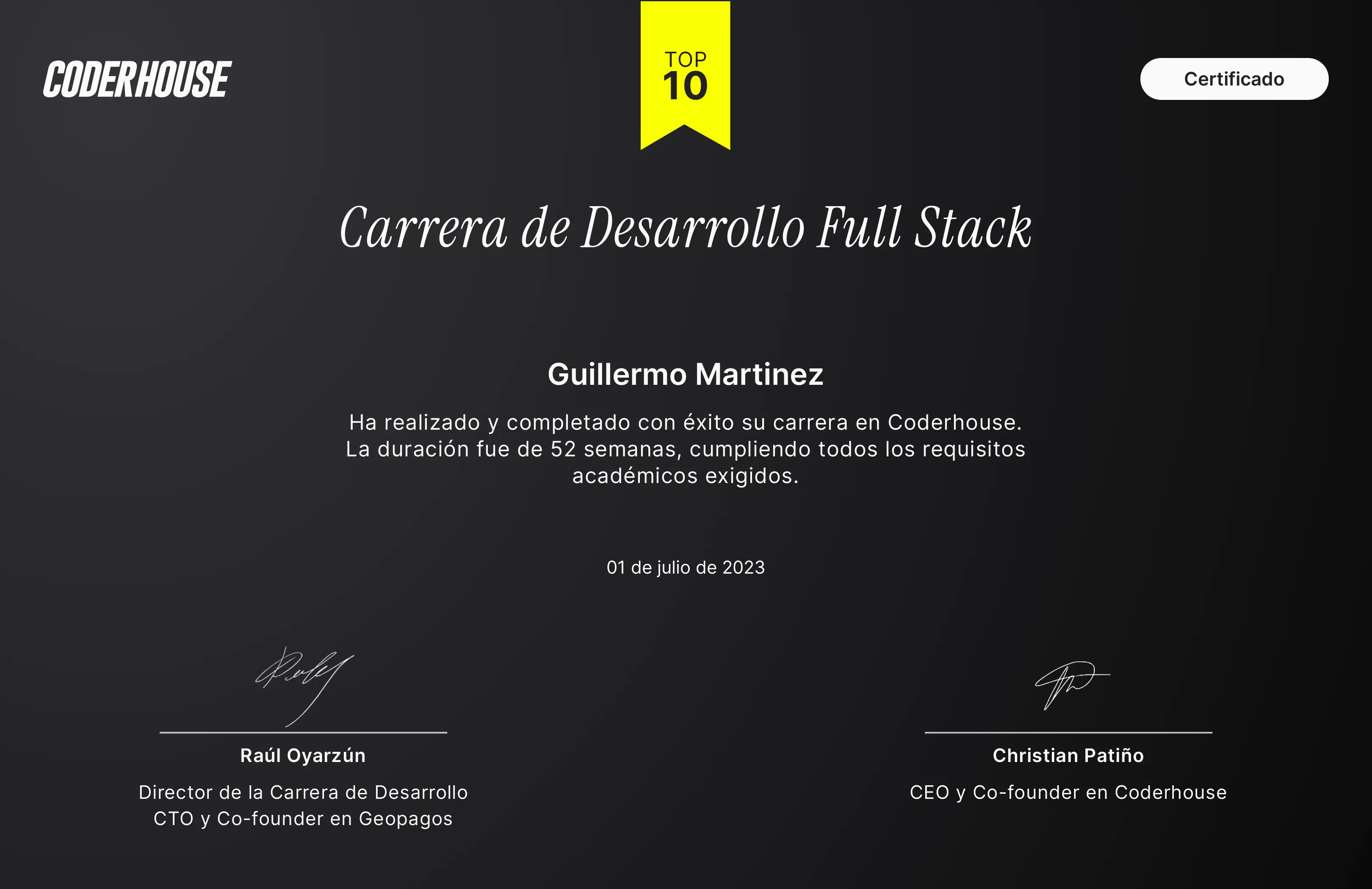 Certificado Full Stack